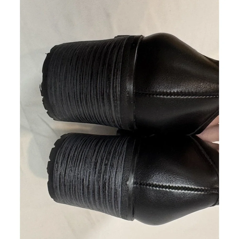 Cliffs by White Mountain Y2K Black Chunky Loafers Sz 7 Slip On Chain Detail